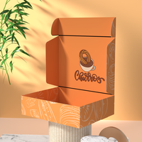 Boîte d'emballage personnalisée en papier flexographique biodégradable de qualité alimentaire pour crêpes, snacks, gaufres, beignets avec insert pour coupelle de sauce