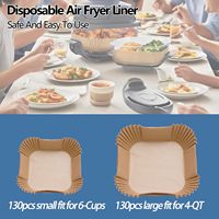 Feuilles de cuisson jetables pour friteuse à air, 50 pièces, en papier sulfurisé, compatibles avec les friteuses à air de 4 pintes et 6 tasses, accessoires de cuisine
