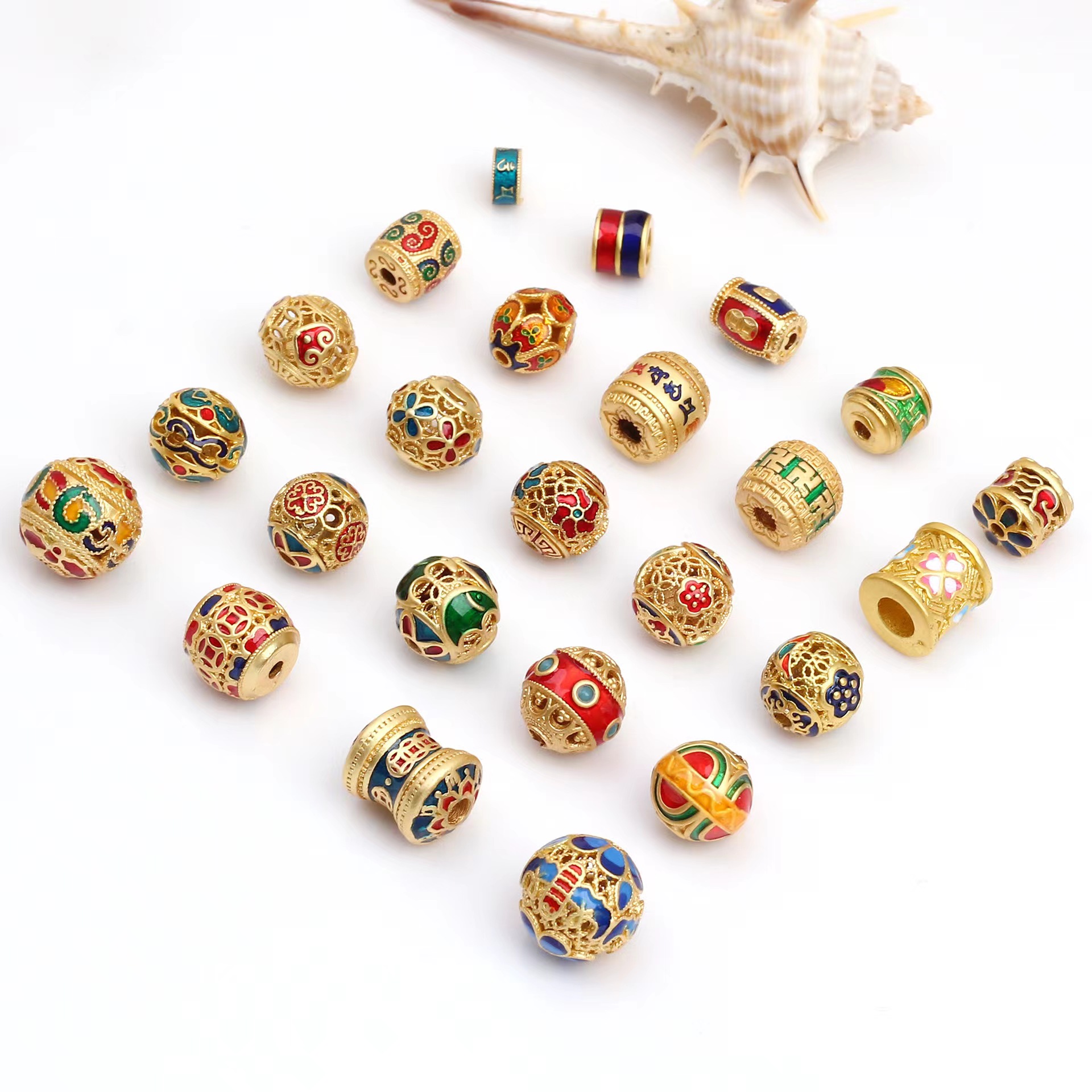 DIY Beaded Copper Accessories Pendant Necklace Earrings Making Accessories Charm Beads Jewelry Making DIY Bead Making Bracelets