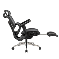 Chaise de bureau moderne confortable, chaise de bureau exécutive ergonomique en maille avec repose-pieds