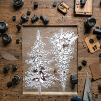 AAGU 2 pièces/ensemble, matrices de découpe en métal pour sapin de Noël, modèles pour scrapbooking, fabrication de cartes, découpe de formes métalliques pour les fêtes