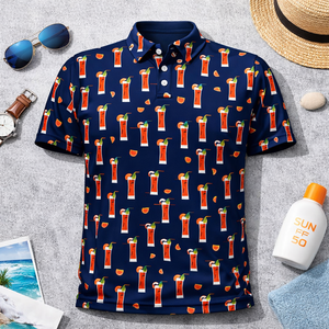 Camiseta Polo de Golf con Estampado de Cóctel, Diseño Novedoso con Estampado Completo, para Resort y Club, con Logotipo Personalizado - Product Image 3
