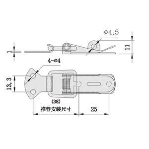 Stainless Steel Hook And Latch C-1106S Industrial Furniture Lock Keyless Durable Metal Box Buckle - Product Image 1