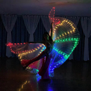 Oggetti di scena da ballo Led ali luminose danza del ventre ali dorate spettacolo da tavolo modello fluorescente mantello - Product Image 5