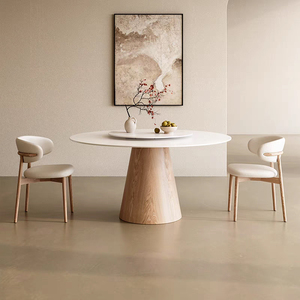 <span class=keywords><strong>Table</strong></span> à manger ronde en bois massif de luxe avec plateau tournant en pierre, meubles de salle à manger de <span class=keywords><strong>cuisine</strong></span> moderne, ensemble de <span class=keywords><strong>table</strong></span> à manger ronde - Product Image 3
