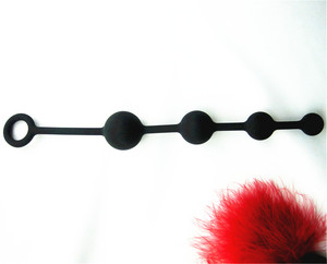 Bolas Anales de Silicona, 4 Piezas, para Principiantes, Suaves y Seguras, Disfrute <span class=keywords><strong>Anal</strong></span>, Tapón <span class=keywords><strong>Anal</strong></span> de Silicona Negra, Bolas Anales Largas de Silicona - Product Image 2