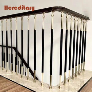 Barandilla Decorativa de Aluminio en Color Negro y Dorado, Diseño Moderno de Barandilla de Escalera de Aluminio para Hotel - Product Image 4