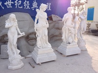 Statue de sculpture de femme en marbre blanc poli, résine chinoise, taille de vie, prix de gros