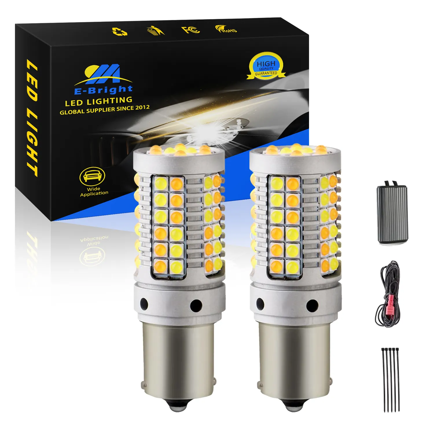 Canbus ערכת הפעל אור Drl 1157 BAY15D P21/5 W T20 7443 W21/5 W T25 3157 LED הנורה לבן אמבר הפעל אות DRL אור 3030 69smd