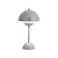 Lampe de table champignon rétro danoise en fer, design nordique, pour bureau, chambre à coucher, petite, à piles, à intensité variable
