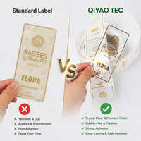 Étiquettes personnalisées en PET ultra-transparentes avec estampage à chaud, impressions dorées brillantes pour emballages de parfums et désodorisants