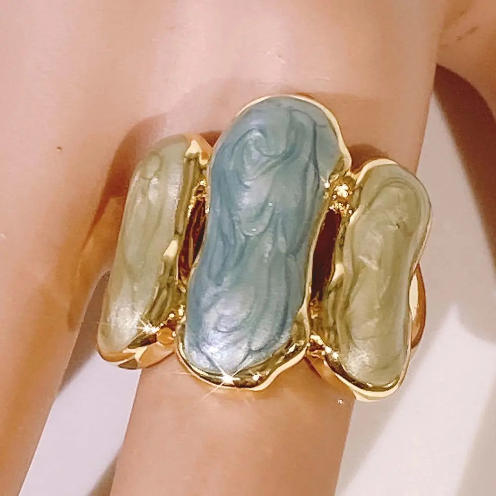Zhuerrui трехцветное сшитое эмалированное 18K позолоченное регулируемое кольцо Размер кольца горячая распродажа Новое модное обручальное кольцо VC0200