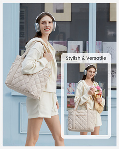 Borsa tote imbottita di lusso LOVEVOOK 2025, borsa a tracolla resistente, adatta a laptop da 15,6 pollici, per donna, elegante, per palestra, viaggi, lavoro. - Product Image 6