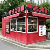 Kiosque de café en conteneur, structure en acier galvanisé, préfabriqué, modulaire, construction rapide, luxe, pour la vente au détail en rue