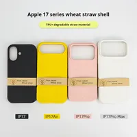 Nouvelle coque de téléphone portable en paille de blé biodégradable pour iPhone 17 Pro Max, antichoc, protection 360°, en stock