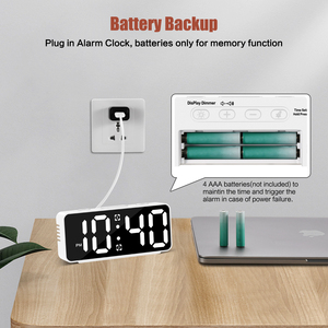 Oem/ODM với USB sạc thông minh đồng hồ báo thức môi trường xung quanh chiếu sáng LED đồng hồ kỹ thuật số RGB hiển thị bảng kỹ thuật số bàn báo động - Product Image 3