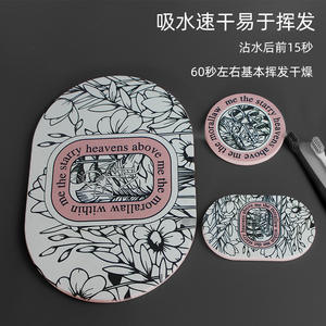 Ensemble de sous-verres botaniques 5 pièces ronds en diatomite, logo personnalisable, écologique, résistant à la chaleur - Product Image 2