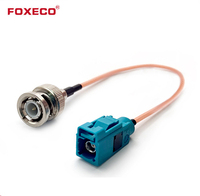 Câble à fibres optiques FOXECO CABLE-008, connecteur BNC mâle vers Fakra, certifié ISO, fabriqué en Chine, CCTV RF 1 conducteur