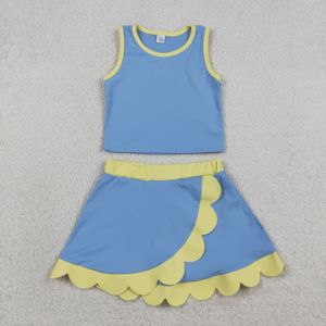 Ropa Deportiva RTS para Niños, Ropa de Verano para Niños, Diseños con Bordes Ondulados, Pantalones Cortos con Forro, Ropa de Yoga para Hermanas, Conjuntos de Ropa para Niños - Product Image 6