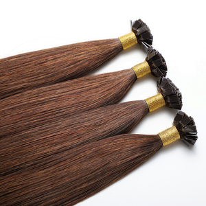 Estensioni per capelli brasiliani all'ingrosso con cheratina naturale grezza, punta <span class=keywords><strong>I</strong></span>/<span class=keywords><strong>U</strong></span>/V/K, allineate alle cuticole, capelli umani lisci come seta - Product Image 1