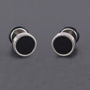 <strong>Men's</strong> Earings Titanium Steel Round Black Oil Drip <strong>Stud</strong> <strong>Earrings</strong> for <strong>Men</strong> Korean Fashion Stainless Steel Punk Jewelry Accessories - Product Image 6