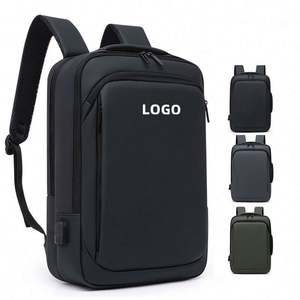 Sac à dos pour ordinateur portable 15,6 pouces pour homme, personnalisé OEM, sac à dos d'affaires fin, imperméable, en cuir, pour étudiants, voyage, antivol, sac à dos scolaire avec USB - Product Image 1