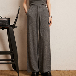 <span class=keywords><strong>Pantalon</strong></span> décontracté en <span class=keywords><strong>laine</strong></span> de couleur <span class=keywords><strong>pure</strong></span> pour femmes <span class=keywords><strong>Pantalon</strong></span> <span class=keywords><strong>femme</strong></span> Design hiver <span class=keywords><strong>Pantalon</strong></span> large en tricot de <span class=keywords><strong>laine</strong></span> et cachemire avec cordon de serrage pour femmes - Product Image 1