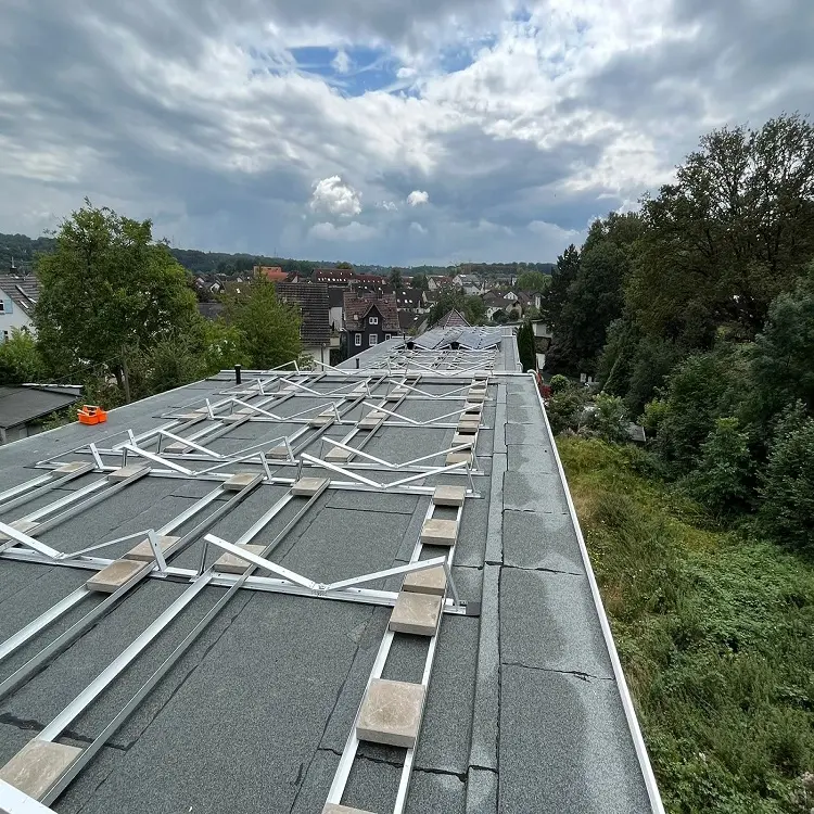 Orientamento est/ovest Set di montaggio solare pannello solare tetto piano sistema di montaggio 10 gradi di installazione pannello di terra rack