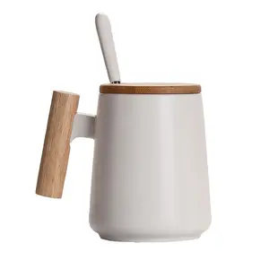 ホット販売マグカップ昇華ウッドボトムクリエイティブ竹木製セラミックコーヒーマグ