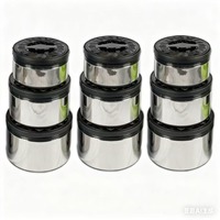 Lot de 3 pots isothermes colorés en acier inoxydable 2,5-5-8L avec poignée, seau isotherme, double boîte à lunch, couvercles à rabat pour cuisine et camping