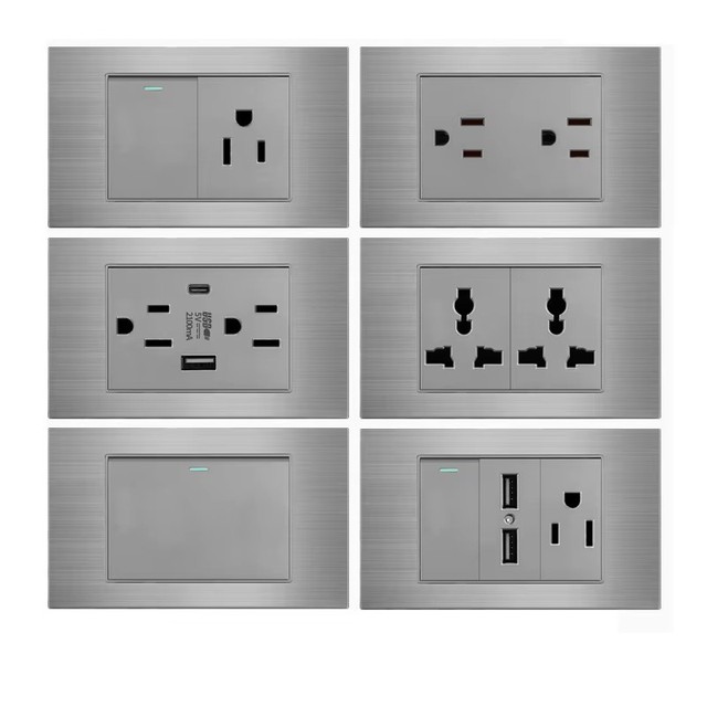 Aluminum Series Design Light Modular Electric Wall Switch with 16A 250V Door Bell Switch