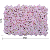 Panneau de fleurs artificielles d'hortensia multicolores en gros pour la décoration de toile de fond de mariage, de fête à domicile, de vitrine de centre commercial et de mur