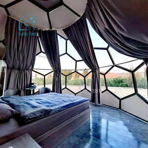 7m 6m Dome Tents Langlebiges Aluminium rahmen Geodätisches Glaskuppel hauszelt mit rosa Platte - Product Image 1