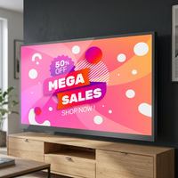 Téléviseur intelligent 4K de 55 pouces, étanche, haute luminosité, système Android, noir, 60 Hz, NTSC, livraison rapide, stock disponible en entrepôt américain