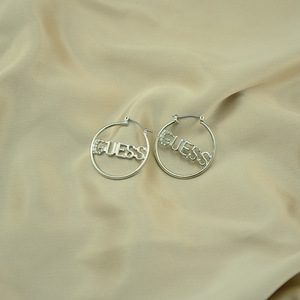 Pendientes de Diseño de Marca de Moda, Largos y Circulares, con Pedrería, Letra Hueca, para Mujer - Product Image 3