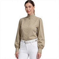 Vêtements d'équitation, chemise légère respirante avec poche poitrine, blouse de travail équestre, support OEM ODM, entraînement en écurie