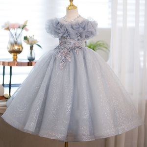 Abito da sera lungo da principessa per giovane donna, ideale per feste, performance al pianoforte, o banchetti di compleanno (costume da presentatrice) - Product Image 1
