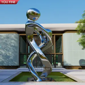 Outdoor Garden Ornaments Art Stainless Steel Abstract Statue Sculpture