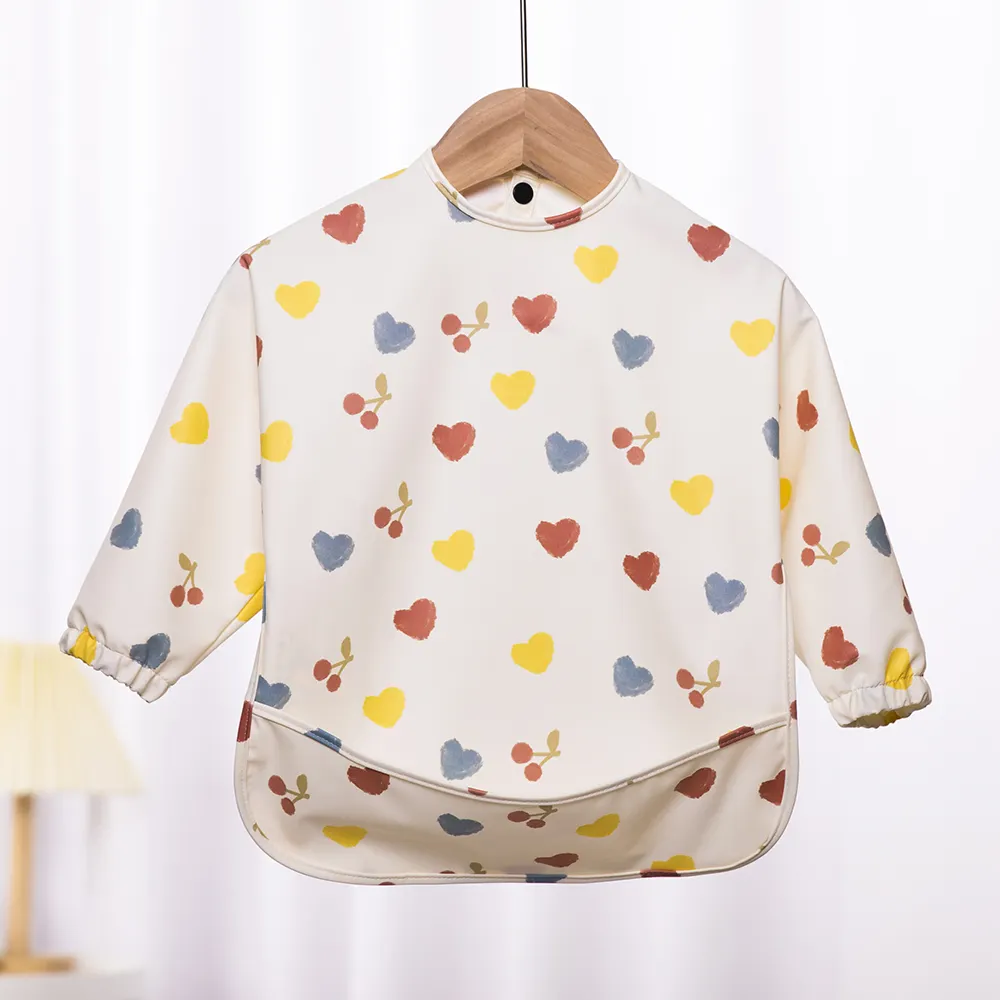 Sortie d'usine Cutie Baby Smock Bib-Bavoirs pour bébés à manches longues Tablier ArtSmock pour tout-petits