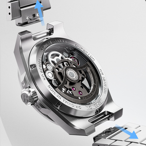 Nouveau squelette montre-bracelet de luxe en acier inoxydable verre saphir étanche Tourbillon mécanique hommes montres petit cadran Chrono - Product Image 3