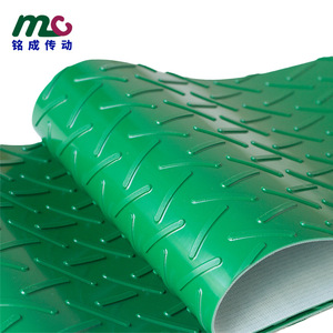 Green Humanoid Pattern Pvc Conveyor Belt Anti Slip Texture For <b>Material</b> <b>Handling</b> - Product Image 3