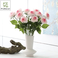 Hochwertige 48CM Künstliche Seidenrose mit Latexbeschichtung, Einzelblüte für Hochzeit, Valentinstag und Heimdekoration
