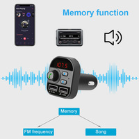 Cargador USB Dual para coche, Kit de manos libres, adaptador de Audio de Radio inalámbrico 5,0 BT, transmisor FM, reproductor MP3