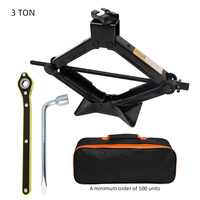 Kit de cric à ciseaux de voiture de 2 tonnes avec clé universelle en forme de L, outil d'urgence en acier utilisé pour le remplacement des pneus, pièces de voiture/réparation de pneus