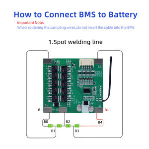 XJ BMS <span class=keywords><strong>4S</strong></span> 12V <span class=keywords><strong>LifePO4</strong></span> 10A 15A 20A 25A 배터리 관리 시스템 (LFP NMC 리튬 이온 배터리용, 밸런스 및 NTC 온도 보호 기능 포함) - Product Image 4