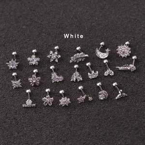 Mélanger en gros 20G en acier inoxydable délicate minuscule Cz fleur or Tragus Cartilage boucle d'oreille jante hélice conque Rook <span class=keywords><strong>Piercing</strong></span> bijoux - Product Image 4