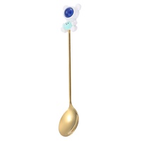 Cuillère et fourchette à café en acier inoxydable, design astronaute créatif et mignon, poli miroir