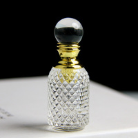 Mini bouteille d'emballage de parfum en cristal arabe vide clair bouteilles d'Oud d'huile Attar raffinées arabes en gros