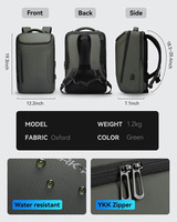 Sac à dos d'affaires Vikibag pour hommes, imperméable et adapté aux voyages, avec port USB, compatible avec les ordinateurs portables de 17 pouces et les équipements technologiques