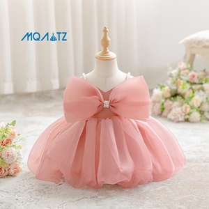 MQATZ Nouvelle <span class=keywords><strong>Robe</strong></span> <span class=keywords><strong>de</strong></span> Cérémonie en Satin Floral <span class=keywords><strong>pour</strong></span> Bébé Fille, Tutu <span class=keywords><strong>de</strong></span> Mariage, Bretelles, Âge 6 Mois - Product Image 2